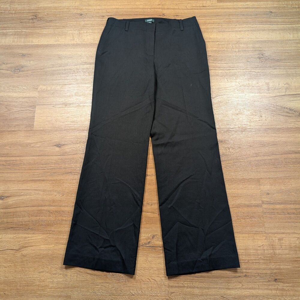 J Crew Favorite Fit Pants Women’s Size 6P Black Wide Leg Mid Rise Trousers Y2K